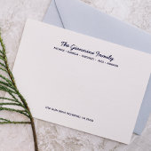 Cartes pour notes FAMILIAUX Noms Cursive Adresse M