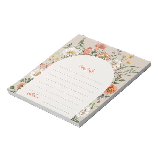 Cartes pour notes fleurs sauvages | Bloc-notes (Tourné)