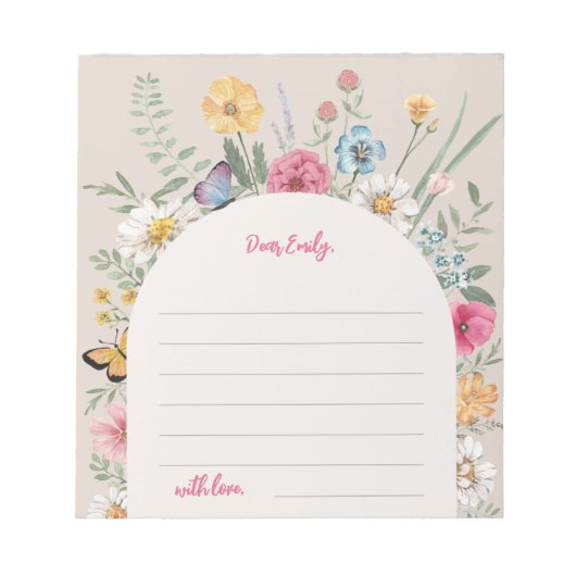 Cartes pour notes fleurs sauvages | Bloc-notes (Devant)