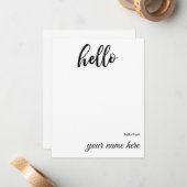 Cartes pour notes Hello personnalisés (Devant/Arrière en situation)