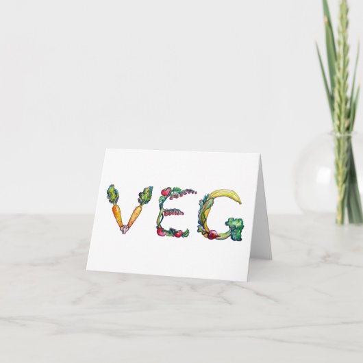 Cartes pour notes intérieurs de blanc de "Veg" (Devant)
