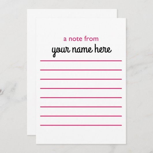 Cartes pour notes Linked pour filles (Devant / Derrière)