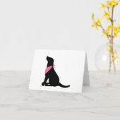 Cartes pour notes noirs de labrador retriever (Fleur jaune)