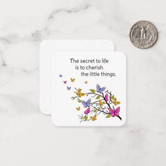 Cartes pour notes papillons (Devant/Arrière en situation)