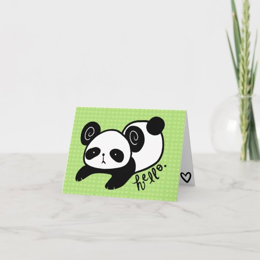 cartes pour notes paresseux de blanc de panda (Devant)