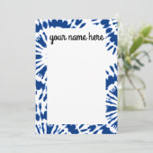 Cartes pour notes personnalisées Indigo Blue Tie D (Debout devant)