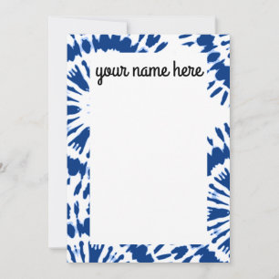 Cartes pour notes personnalisées Indigo Blue Tie D