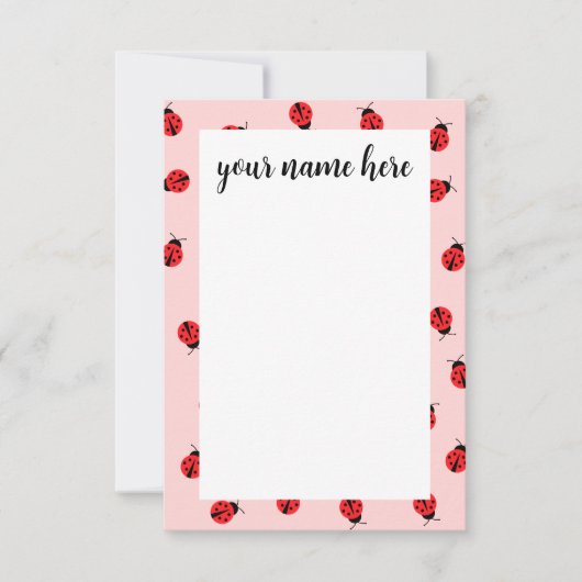 Cartes pour notes personnalisés de Ladybug (Devant)