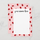 Cartes pour notes personnalisés de Ladybug (Devant / Derrière)