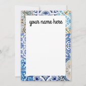 Cartes pour notes personnalisés en carrelage bleu (Devant)
