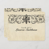 Cartes pour notes personnalisés par Fleur noirs (Devant / Derrière)