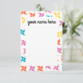 Cartes pour notes Pinwheel personnalisés (Debout devant)