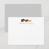 Cartes pour notes plats de la famille des éléphant (Devant / Derrière)