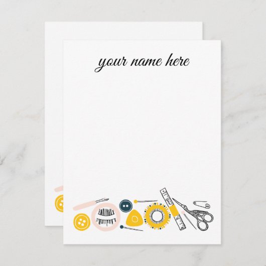 Cartes pour notes Seamstress personnalisés (Devant / Derrière)