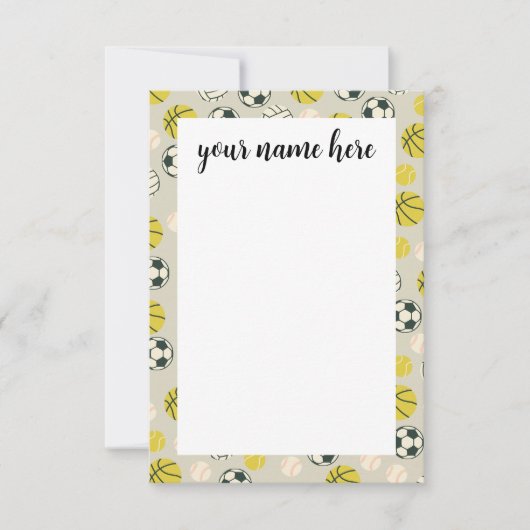 Cartes pour notes sportifs personnalisés (Devant)