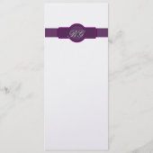 Cartes pourpres de menu de mariage sur le papier (Dos)