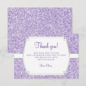 Cartes pourpres de Merci de parties scintillantes (Devant / Derrière)