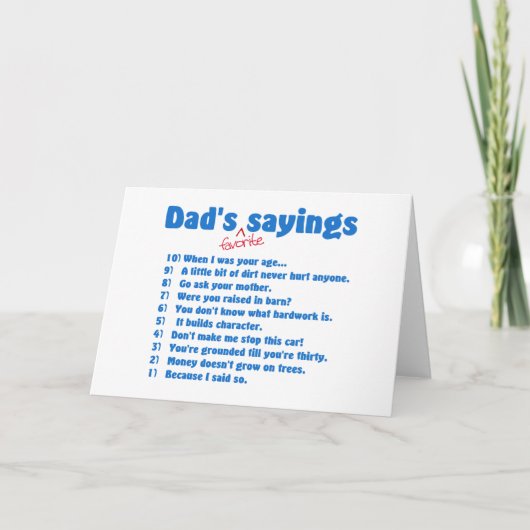 Cartes préférées d'énonciations de papas (Devant)