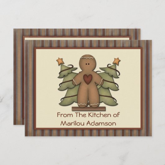 Cartes primitives pour homme en pain d'épices (Devant / Derrière)