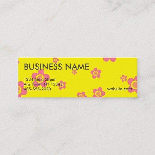 Cartes professionnelles de coeurs et de fleurs (Devant)