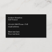 Cartes professionnelles de formation au golf (Dos)