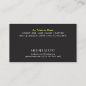 Cartes professionnelles d'industrie musicale de (Dos)