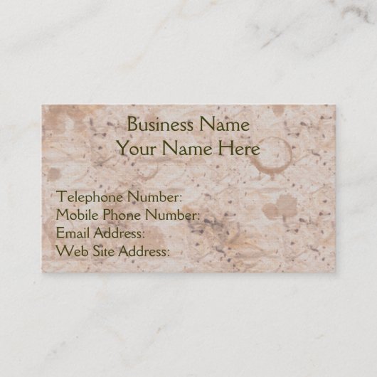 Cartes professionnelles et de profil à effet papie (Devant)