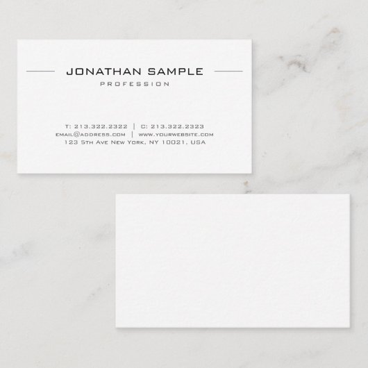 Cartes professionnelles Modèle moderne (Devant / Derrière)