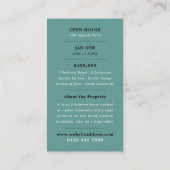 Cartes publicitaires Open House Realtor élégant (Dos)