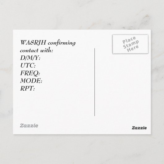 Cartes QSL Opérateurs Radio HAM cerf de Virginie b (Dos)