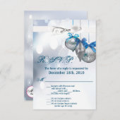 Cartes R.S.V.P. 3,5x5 Ornements Snowflakes Flacon  (Devant / Derrière)