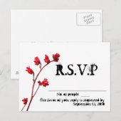 Cartes R.S.V.P. fleur rouge (Devant / Derrière)