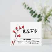 Cartes R.S.V.P. fleur rouge (Debout devant)