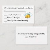 Cartes R.S.V.P mariage (Devant / Derrière)