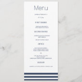 Cartes rayées de menu de dîner de mariage de (Devant)