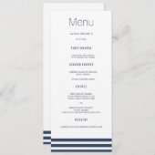 Cartes rayées de menu de dîner de mariage de (Devant / Derrière)
