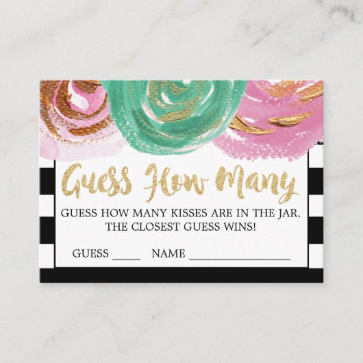 Cartes Rayures Noires et Blanches Devinez Combien  (Devant)