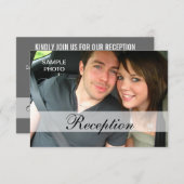 Cartes Réception Mariage Photo Moderne (Devant / Derrière)