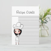 Cartes Recette Chef Lady (Debout devant)