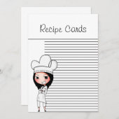 Cartes Recette Chef Lady (Devant / Derrière)