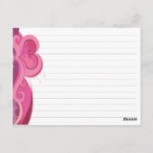 Cartes Recette Coeur mignonne (Dos)