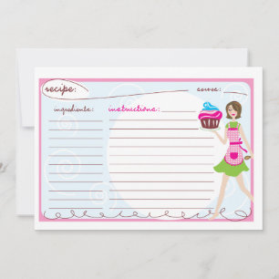 Cartes Recette Cupcake Rose