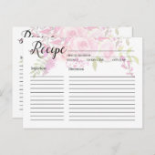 Cartes Recette Fleurs Roses (Devant / Derrière)