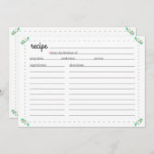 Cartes recettes (Devant / Derrière)