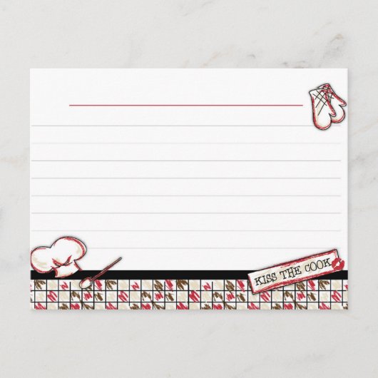Cartes recettes. Embrasse Le Cook (Devant)