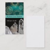 Cartes Reiki turquoises - Cristaux Quartz Blanc Mo (Devant / Derrière)