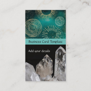 Cartes Reiki turquoises - Cristaux Quartz Blanc Mo