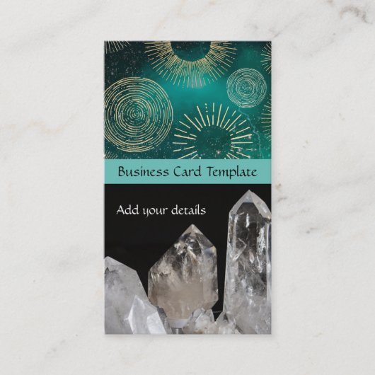 Cartes Reiki turquoises - Cristaux Quartz Blanc Mo (Devant)