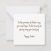 Cartes religieuses de Pâques - Sentiments Alleluia (Dos)