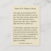 Cartes religieuses de Saint François d'Assise (Dos)